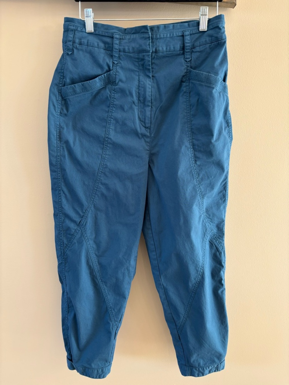 Anthropologie Teal Cropped Utility Pants